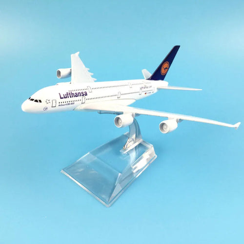 16cm Plane Airplane Model Lufthansa Airbus 380 Aircraft Model Diecast Metal Plane Airplanes Model 1:400 Plane Toy Gift