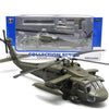 Helicóptero utilitario UH-60 Hawk de color negro americano, modelo de avión de aleación, simulación de metal, modelo de vuelo, juguete con sonido y luz, regalo para niños